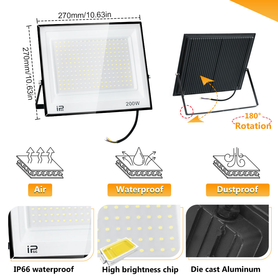 Led フラッドライト IP66 防水 100 ワット 20 - Balance Beam Outdoor のレビューと価格