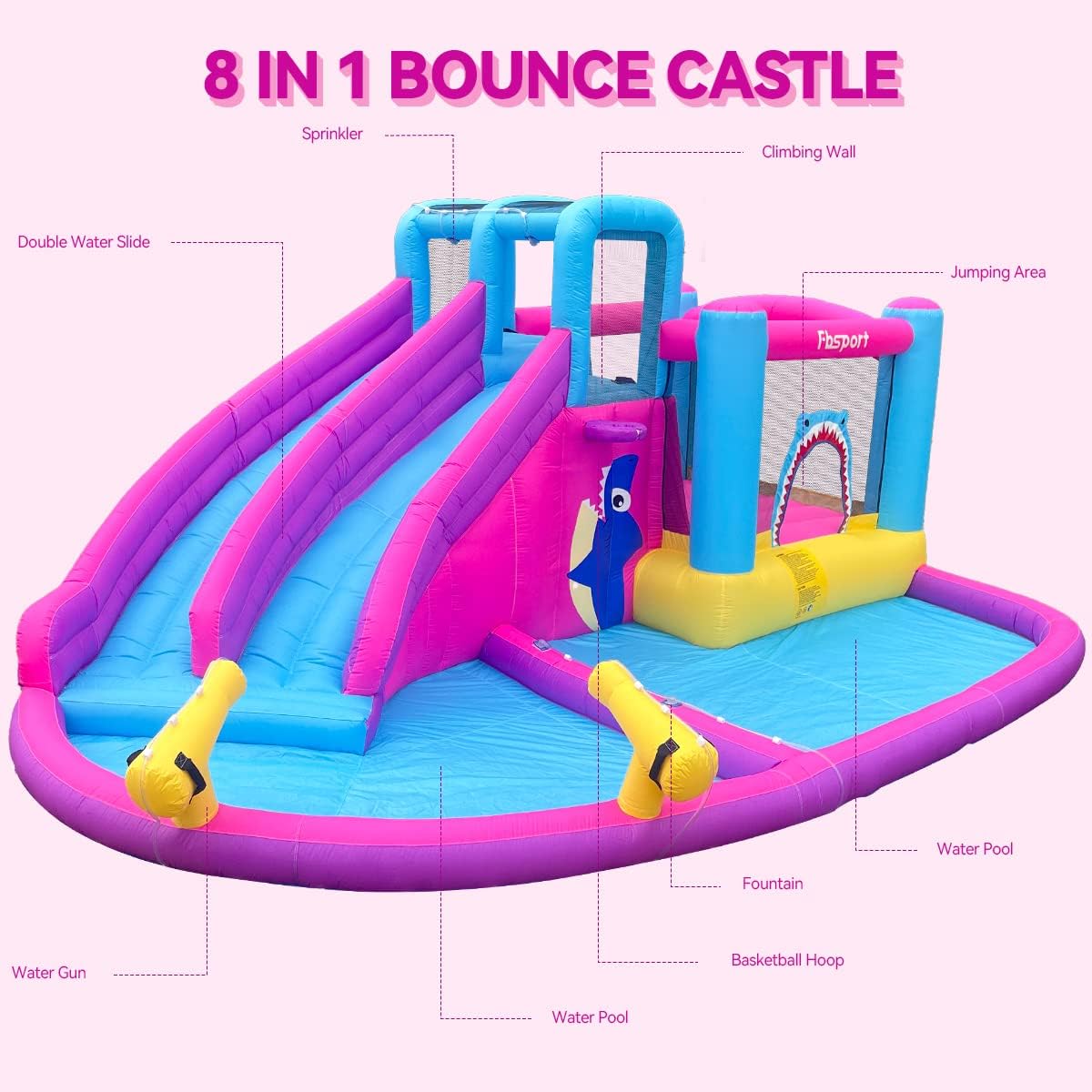 子供用ツインウォータースライドインフレータブルバウンスハウス - Kids Outdoor Inflatable のレビューと価格